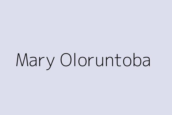 Mary Oloruntoba